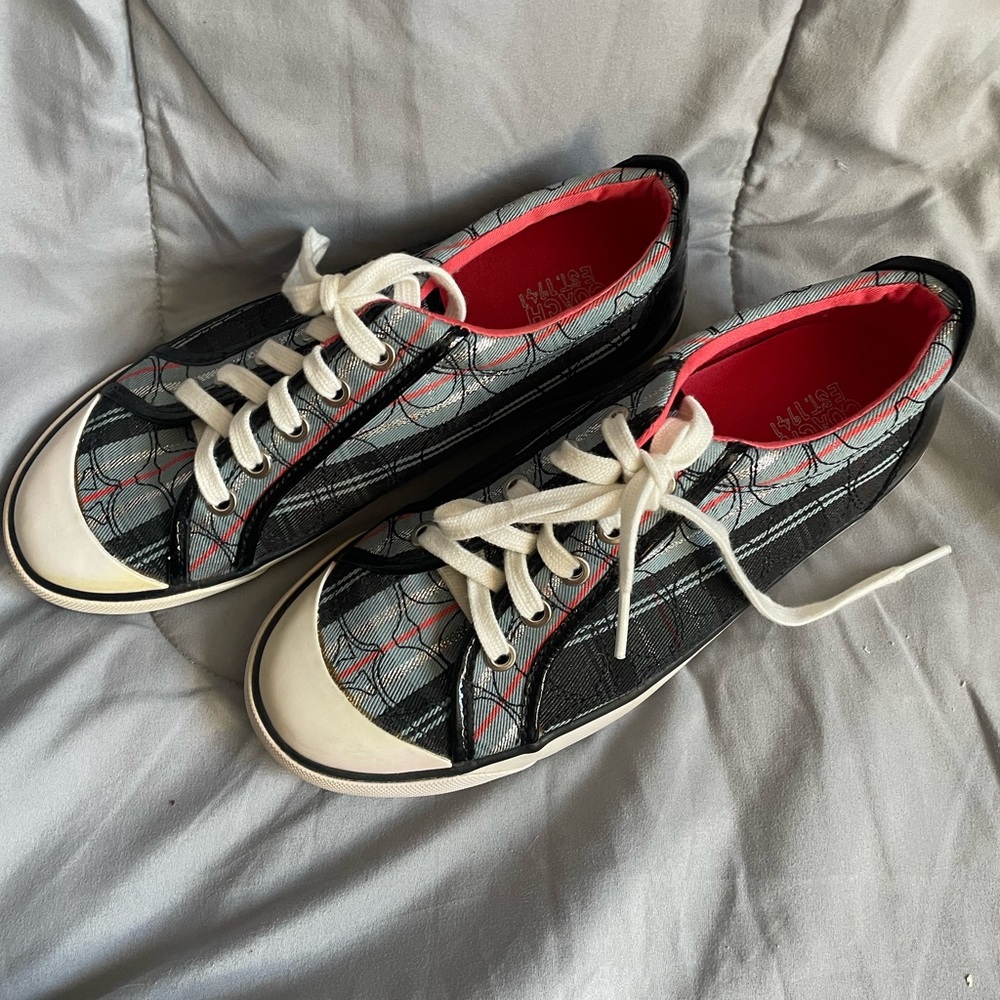 Y2K Coach Barrett Signature Plaid Women's Sneakers Size 8.5